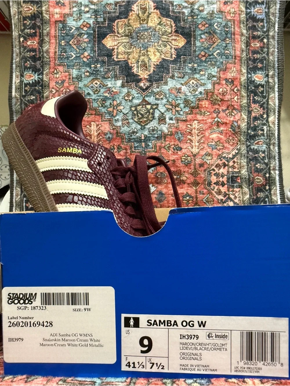 adidas Samba OG Snakeskin Maroon Cream White (Women's)